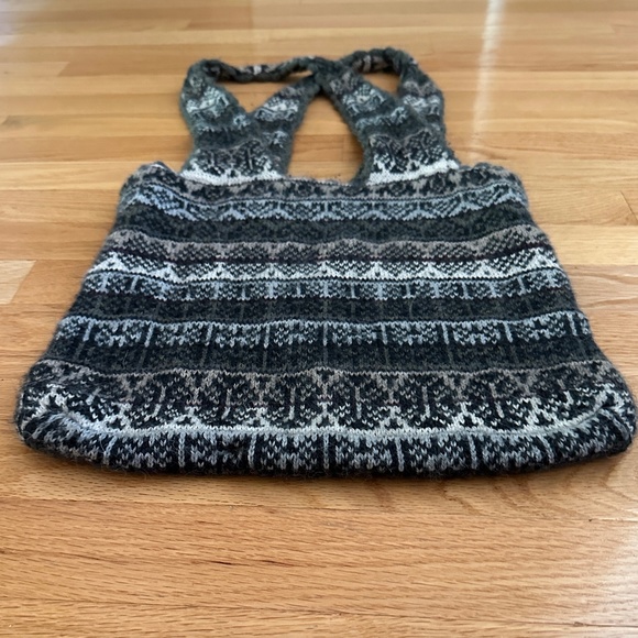 Hobo Boho Sweater Tote Bag Indigenous Weave Wool Alpaca - Picture 2 of 12